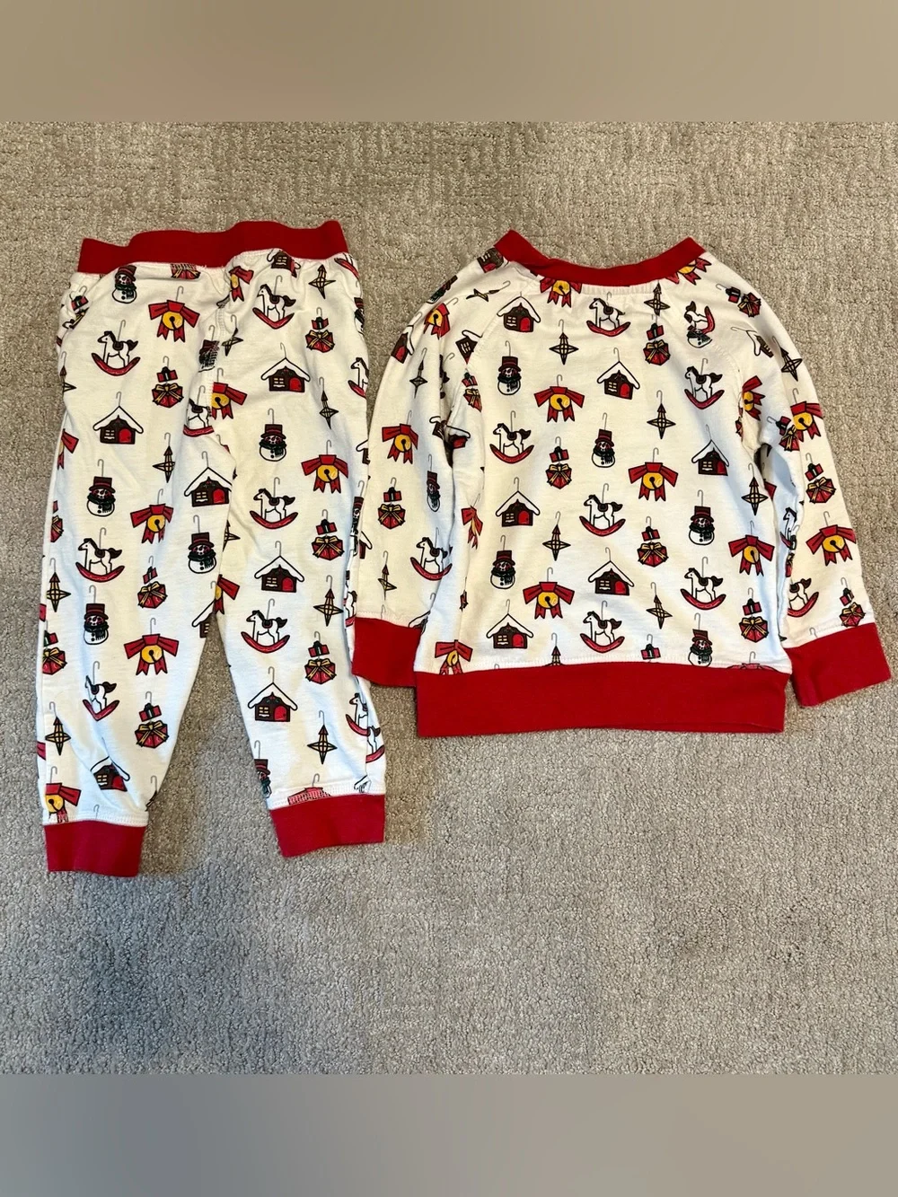 Monica + Andy Organic Cotton Christmas Sweat Set 3T Holiday Rocking Horse Sn